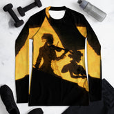 Euphonic Vibes All-Over Print Women's Rash Guard - Soundscapes by the Sea - Beyond T-shirts